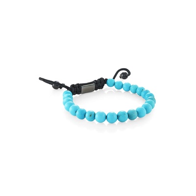 Italgem 6mm Turquoise Beaded Bolo Bracelet SCB137
