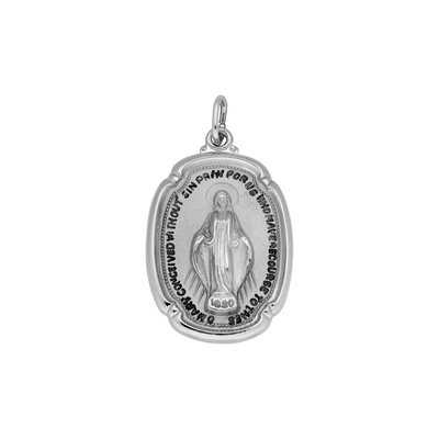 scuffers Medal AG Necklace 完売品 Albert's 14k Sterling Silver 20x28mm Miraculous Medal Necklace