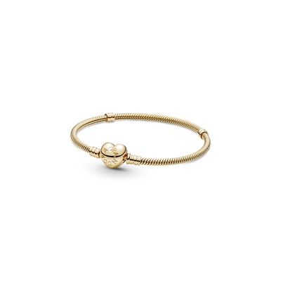 【PANDORA】 Pandora Moments Heart Clasp Snake Chain Bracelet 559522C00-19