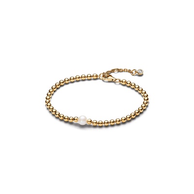 PANDORA ゴールドブレスレット ストーン付き PANDORA（パンドラ） ブレスレット スパークリング テニス ゴールド