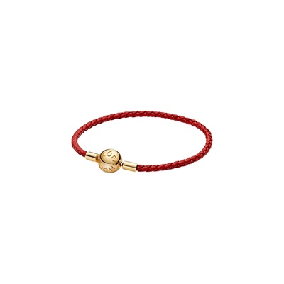 Pandora Moments Red Woven Leather Bracelet 568777C01-S1 Pandora Moments Red Woven Leather Bracelet 568777C01-S1