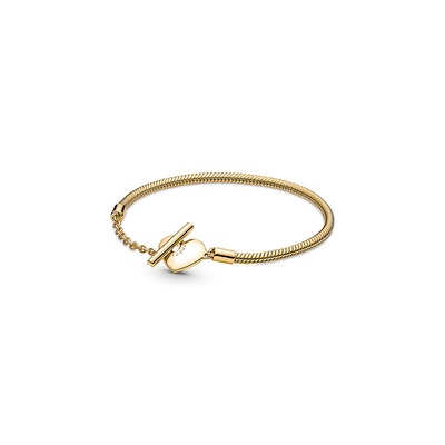 Pandora Moments Heart T-Bar Snake Chain Bracelet 569285C00-16