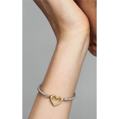 Pandora Moments Heart Closure Snake Chain Bracelet 569539C00-17