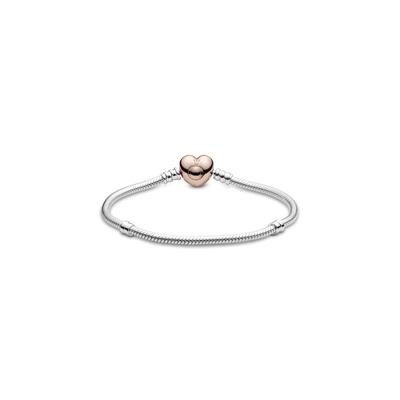 Pandora Moments Heart Clasp Snake Chain Bracelet 580719-16