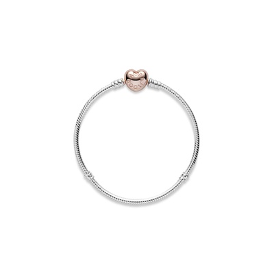 Pandora Moments Heart Clasp Snake Chain Bracelet 580719-16