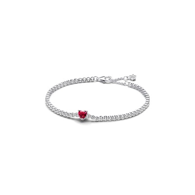 Pandora Red Sparkling Heart Tennis Bracelet 590041C02-16