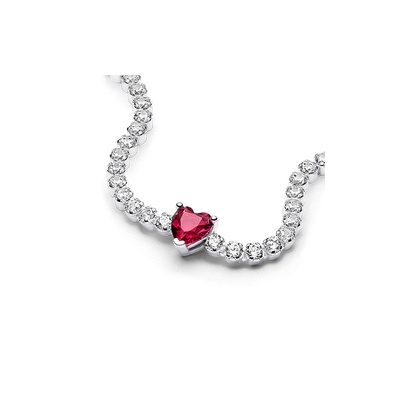 Pandora Red Sparkling Heart Tennis Bracelet 590041C02-16