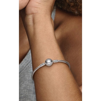 PANDORA Moments Snake Chain Bracelet ブレスレット 590728-18 Smooth Sterling Silver Clasp Bracelet | Sterling silver