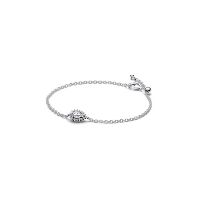 Pandora Sparkling Pear Halo Chain Bracelet 593001C01-16