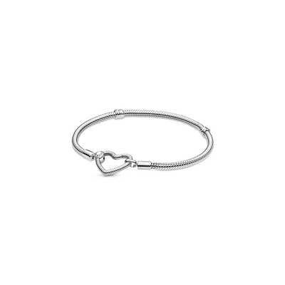 Pandora Moments Heart Closure Snake Chain Bracelet 599539C00-16