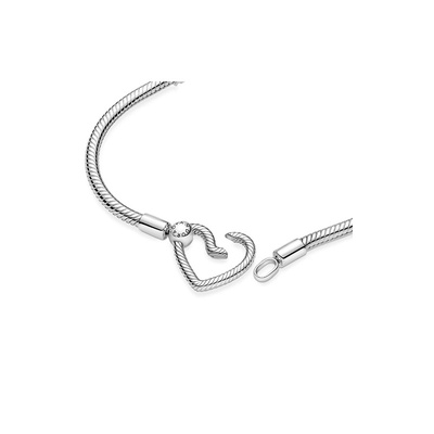Pandora Moments Heart Closure Snake Chain Bracelet 599539C00-16