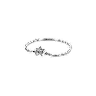 Pandora Moments Asymmetric Star Clasp Snake Chain Bracelet