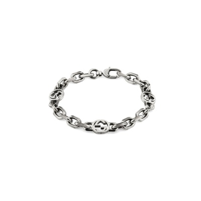 Gucci Sterling Silver Red Heart 7.75'' Adjustable Bracelet