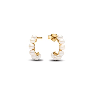 Pandora Treated Freshwater Cultured Pearls Open Hoop Earrings