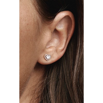 Sparkling Elevated Heart Stud Earrings 288427C01