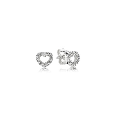 Pandora Be My Valentine Heart Clear CZ Earrings 290528CZ