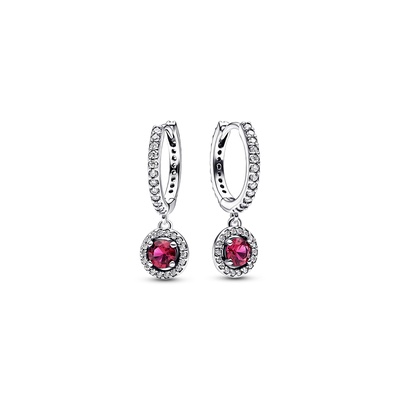 ピアス　No.5272 Red Round Sparkling Hoop Earrings 292379C01