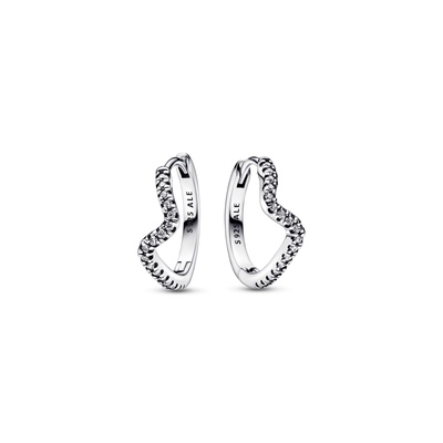 Pandora Sparkling Wave Hoop Earrings 292545C01