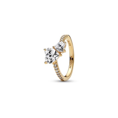 Double Heart Sparkling Ring 161198C01-48