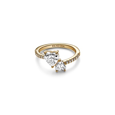 Double Heart Sparkling Ring 161198C01-48