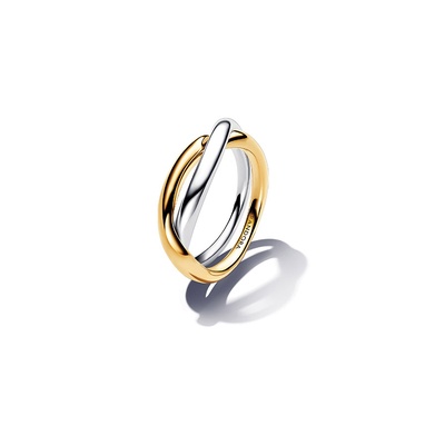 Pandora Two-tone Entwined Bands Ring 163262C00-52