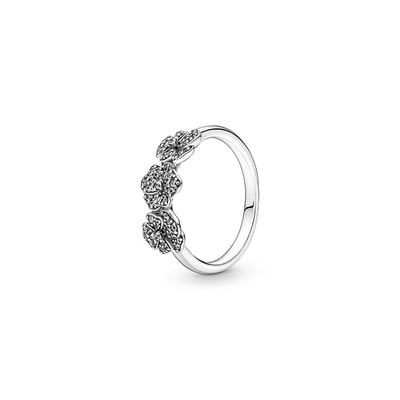 Pandora Triple Pansy Flower Size Ring 190786C01-48 FINAL SALE