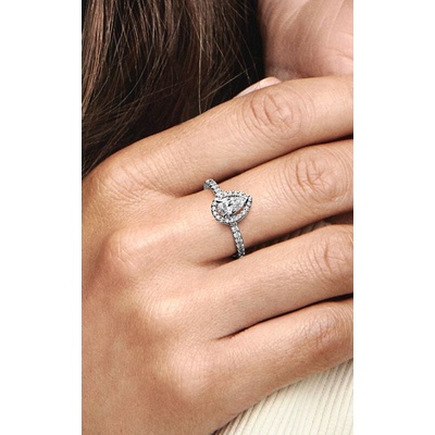Pear Shaped Halo Ring Pandora New 100% Authentic PANDORA 925 Ale