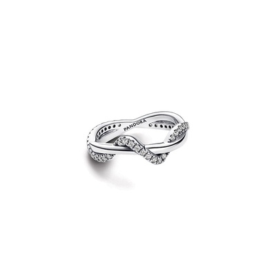 Pandora Sparkling Intertwined Wave Ring 193098C01-54