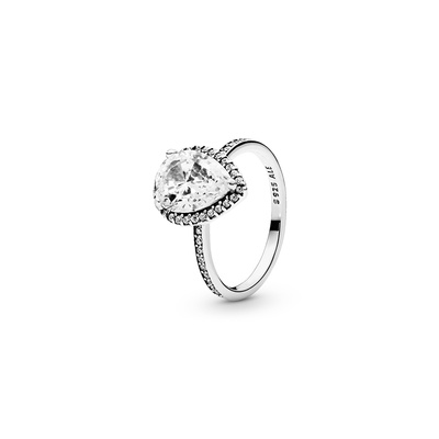クリスタルバロン Pandora Sparkling Teardrop Halo Size 4.5 Ring 196251CZ-48