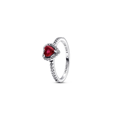 Sterling Silver Ring Pandora Ring With Red Stone PANDORA 190947SRU