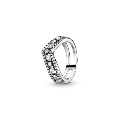 Pandora Wish Sparkling Marquise Double Wishbone Size 5 Ring