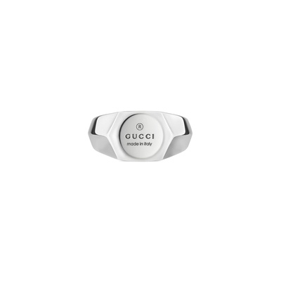Gucci Trademark Hexagon Engraved 10mm Ring - SIZE 7.25