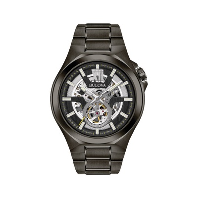 Bulova Men`s Maquina Black Stainless Steel Watch 98A179