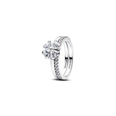 Pandora Sparkling Lucky Clover Splittable Ring 194507C01-48
