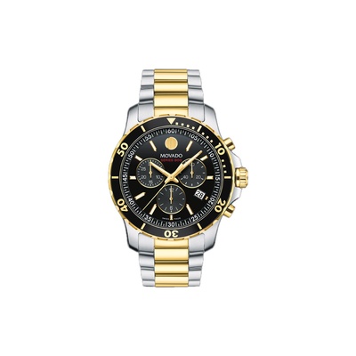 Movado Men's Series 800 Black and Gold Tone Watch 2600146
