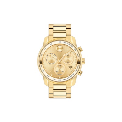 Movado Bold Verso Chronograph 44mm Goldtone Mens Watch 3600866