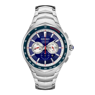 Seiko Coutura 45.5mm Blue Chronograph Watch SRWZ21