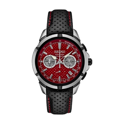 Seiko Coutura Men's 43mm Red Chronograph Watch SSB435