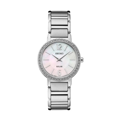Seiko Crystals Ladies' 30.5mm Solar Mother of Pearl Watch SUP467