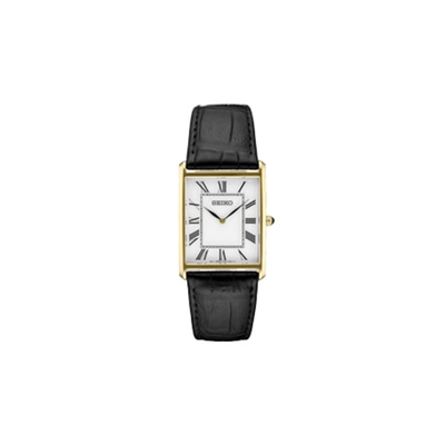 Seiko Essentials Men's 28.4mmm Gold Tone White Tank Watch SWR052