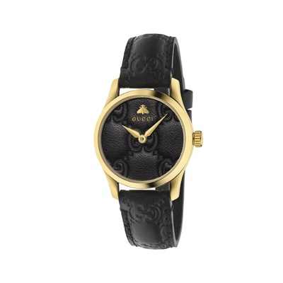 Gucci G-Timeless Ladies 27mm Black Debossed Watch YA126581A