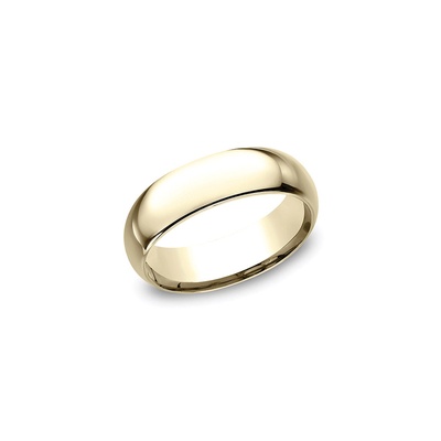 Benchmark Men's and Ladies 14k Yellow Gold 7mm Light Comfort Fit