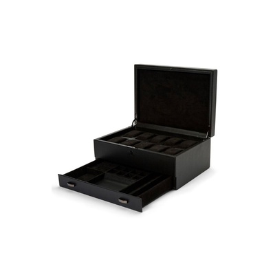WOLF British Racing 10 Piece Black Watch Box With Storage 792802