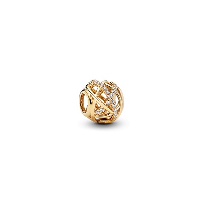 Pandora Geometric Radiance Charm 14K Gold & Clear CZ