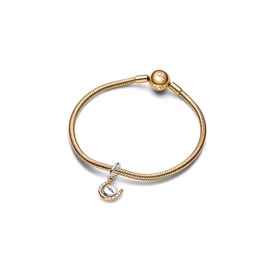 Pandora Two-tone Spinning Disc Horseshoe Dangle Charm 762713C01