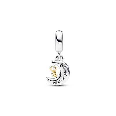 Pandora Two-tone Key Moon Dangle Charm 762985C01