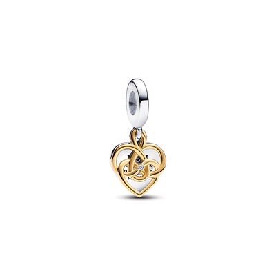 アクリルパウダー Pandora Selection Pandora Lab-grown Diamond Engravable Mom Double Dangle Charm 763237C01