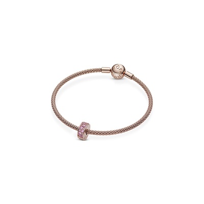 ⑤ PANDORA チャーム Clear Pave Clip ピンク　4点セット Amazon.com: PANDORA Pink Pavé Clip Charm - Compatible with
