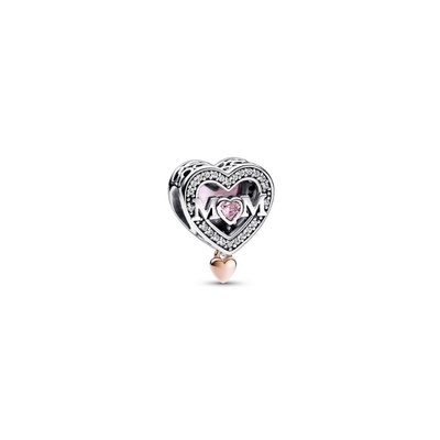 Two-tone Openwork Mom & Heart Charm 782653C01