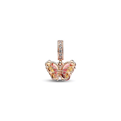 Pandora Pink Yellow Murano Glass Butterfly Dangle Charm 782698C01